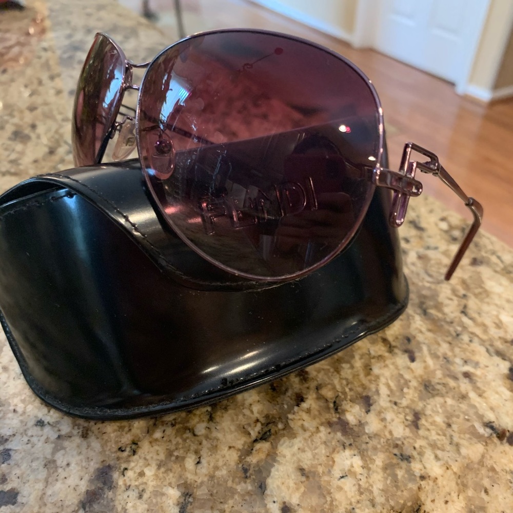 Fendi Dark Mauve Gradient Aviator Sunglasses - image 2